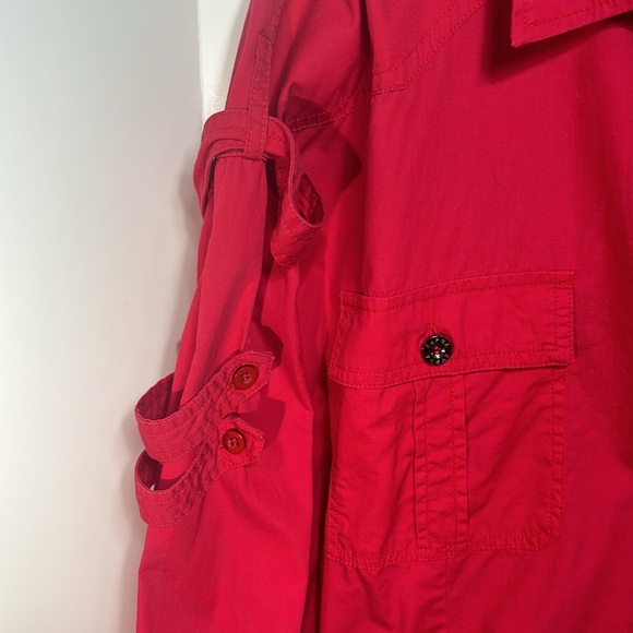 Mens "Empra" Red Embroidered Button Dress Shirt - Revolution 4XL - Picture 6 of 10